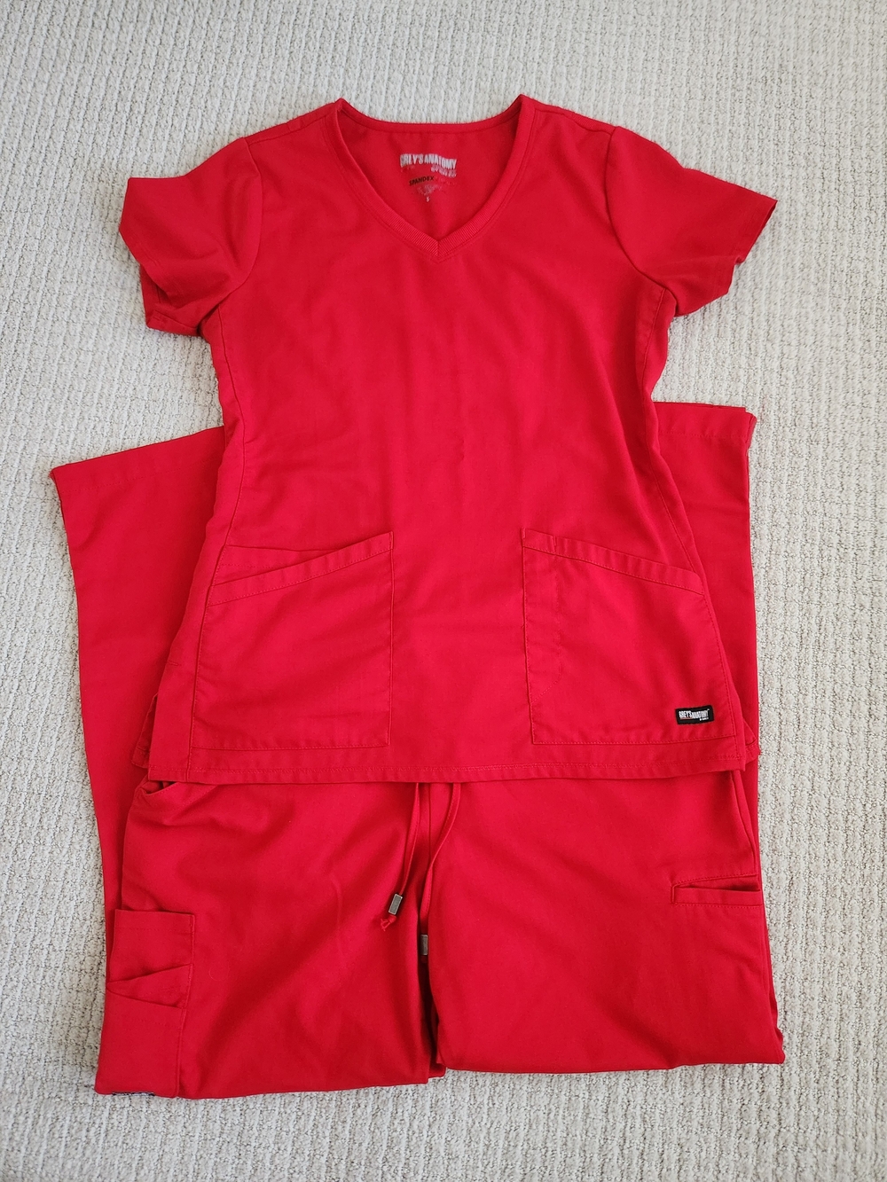 Greys Anatomy Red Scrub Set